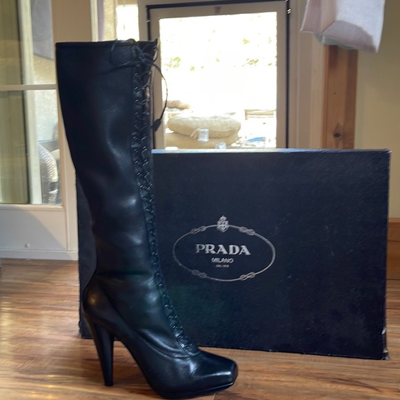 Used PRADA tall boots size 41 - Picture 1 of 6